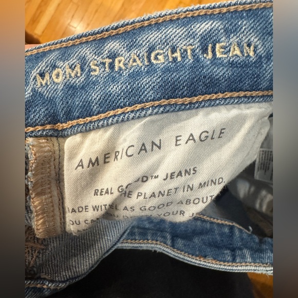 American Eagle stretch denim mom jeans casual everyday straight leg size 8 reg - Picture 6 of 9